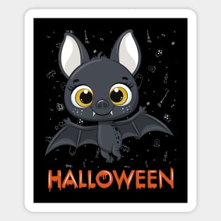 Trick or treat Funny cute bat Halloween cute scary little bat Magnet